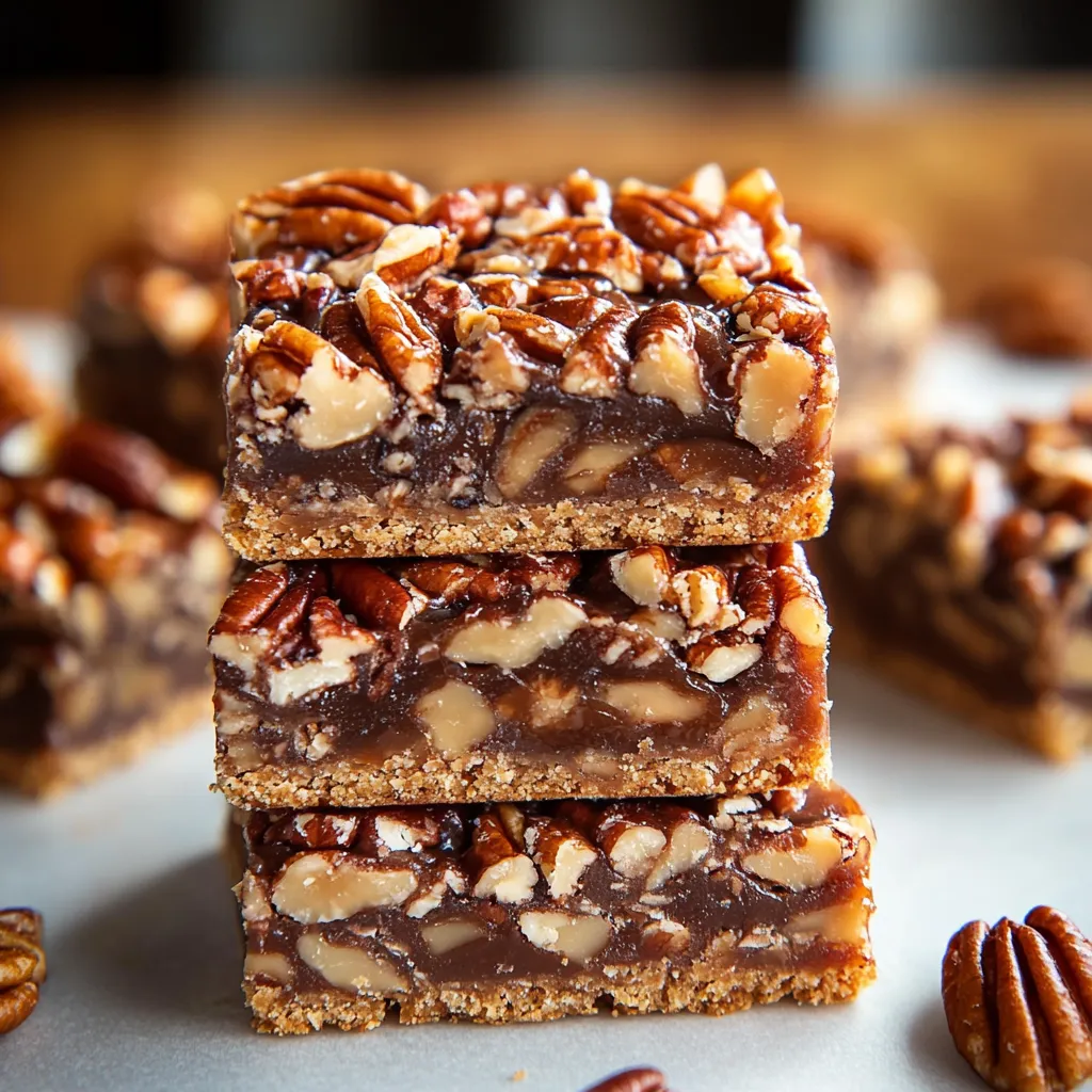 Rich pecan turtle bars layered with caramel, chocolate, and crunchy pecans for an irresistible sweet treat