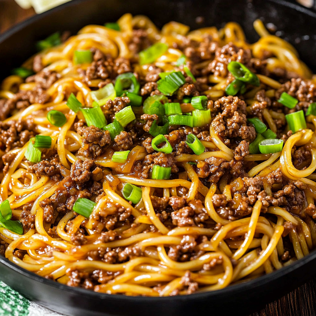 Flavorful Mongolian noodles ready in minutes, a quick and savory dish perfect for weeknights.