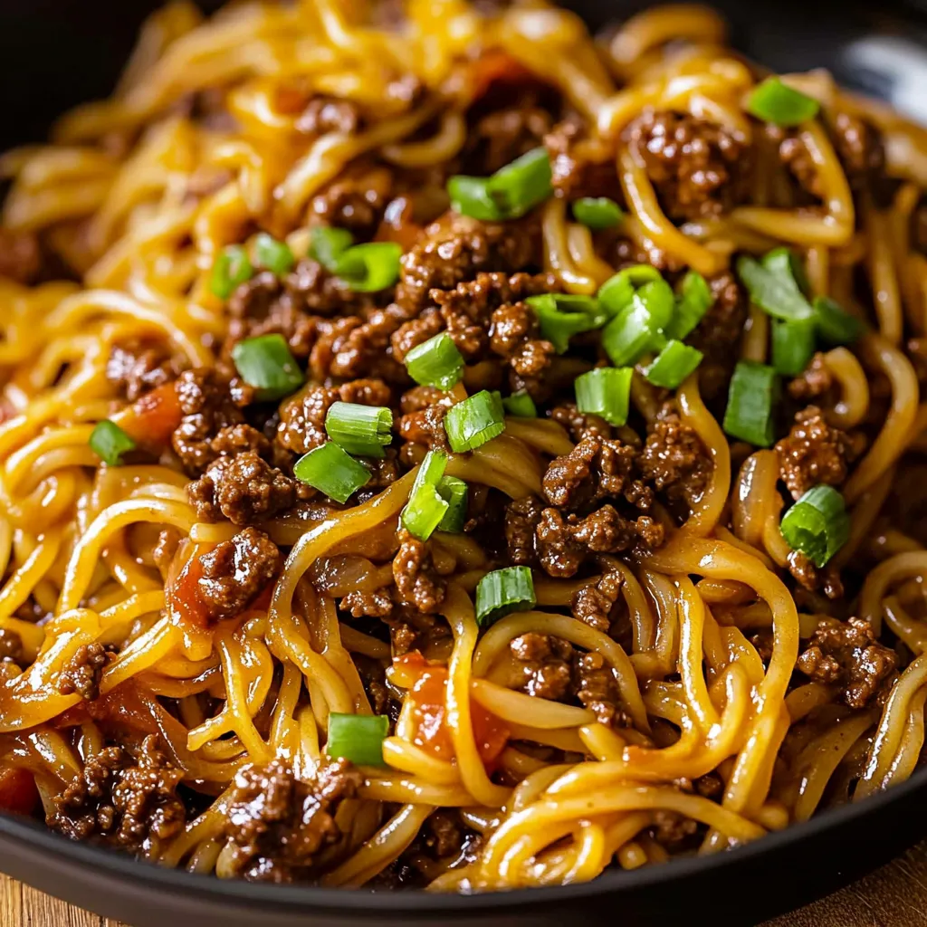 Savory and quick Mongolian noodles, a simple recipe for a satisfying meal.