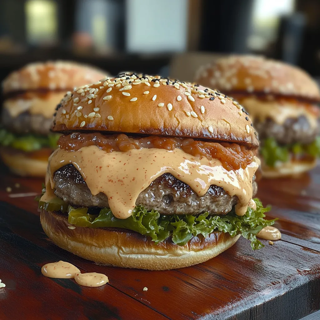 Crispy smash burgers with a smoky baconnaise sauce, perfect for burger lovers.