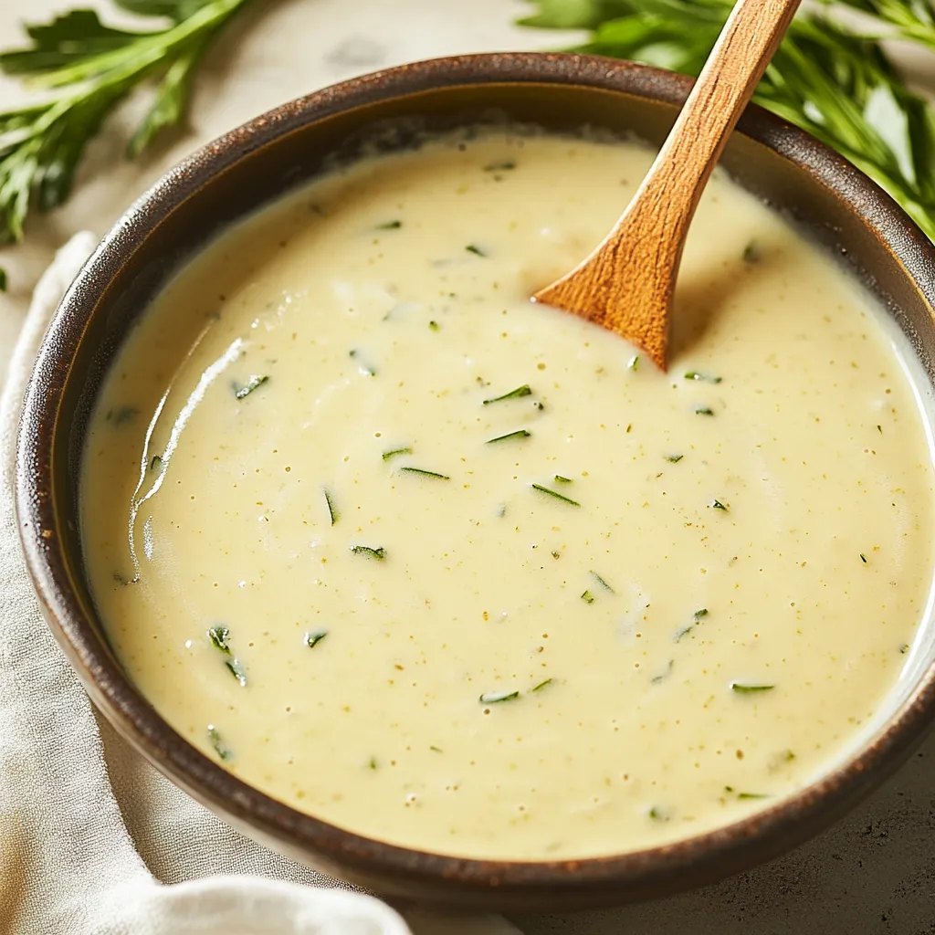 Savory white wine sauce with a velvety texture, ideal for enhancing any meal.