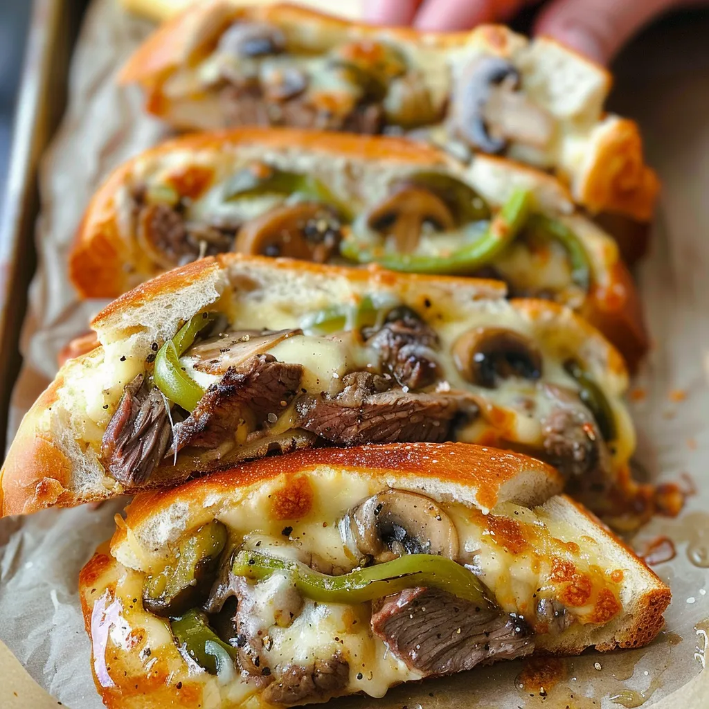 Philly cheese steak cheesy bread, a crispy and indulgent twist on a classic sandwich.