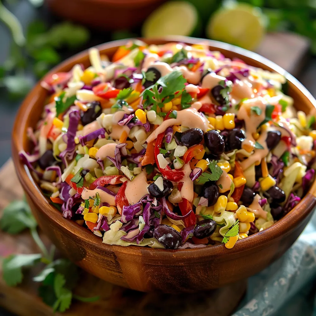 A bowl of salad with various vegetables.