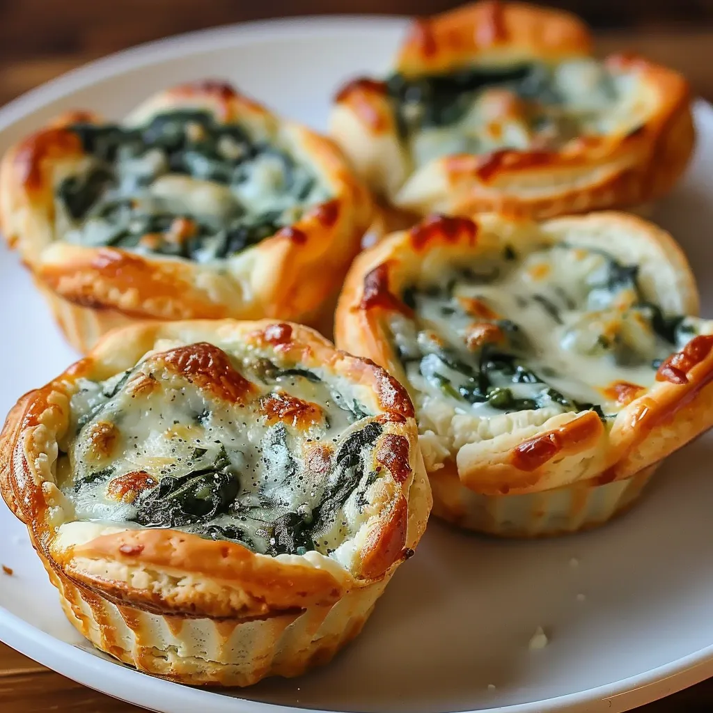 A plate of four mini quiches.