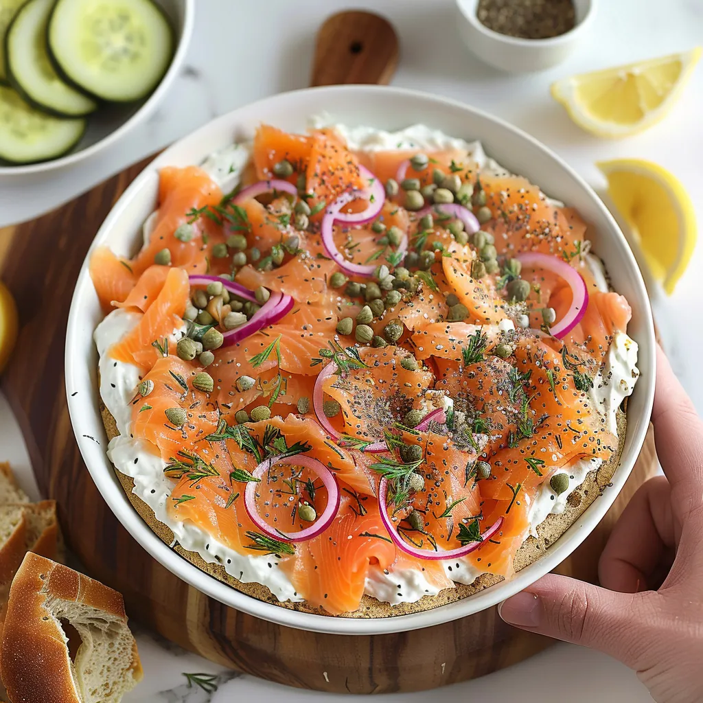 A white bowl filled with fish and vegetables.