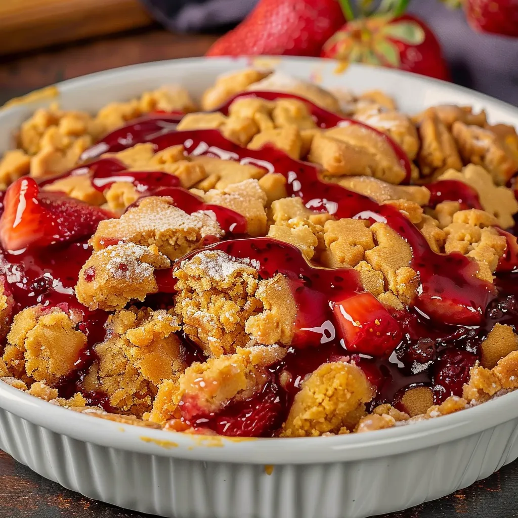 A bowl of strawberry shortcake with a dollop of whipped cream.
