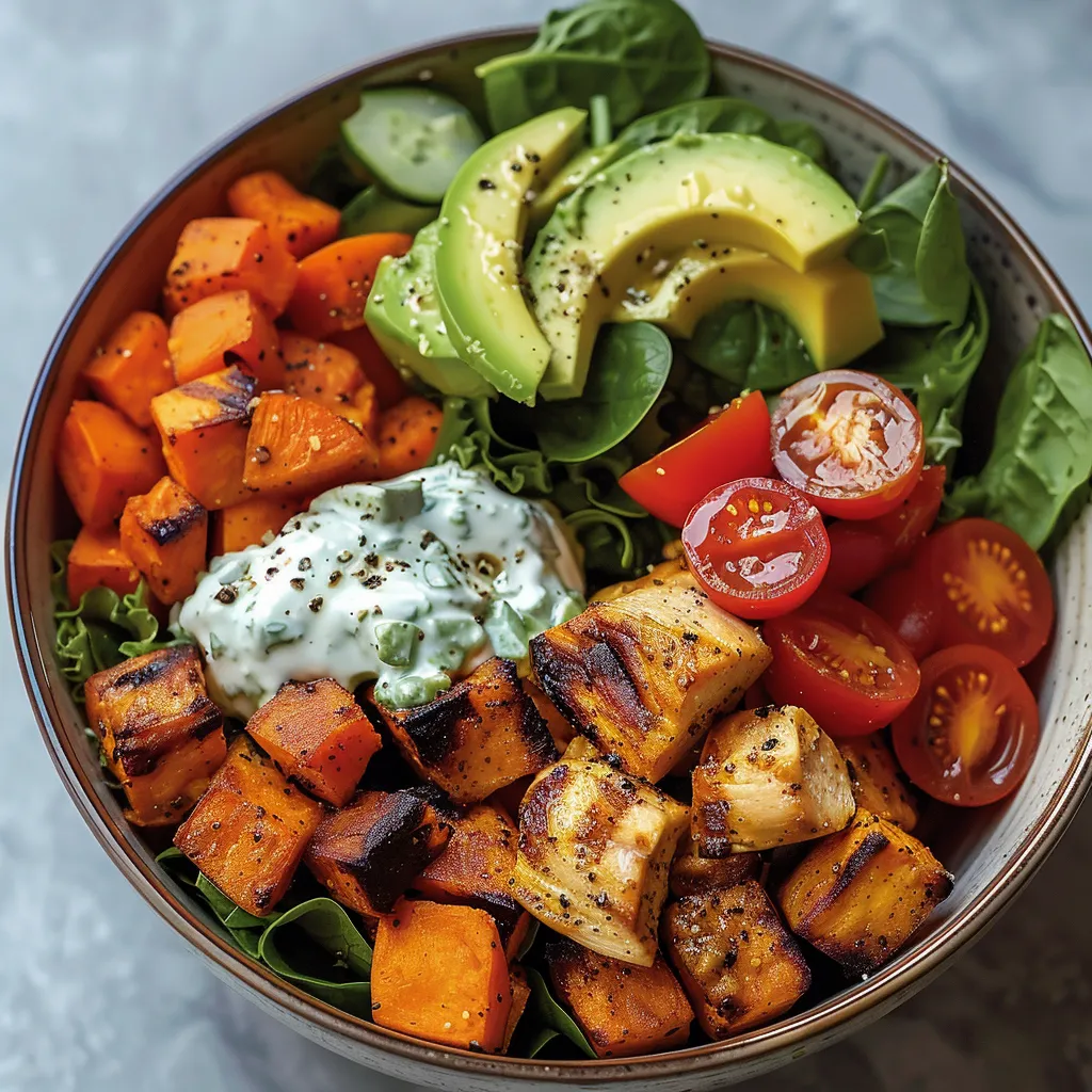 A bowl of food with a variety of vegetables and meat.