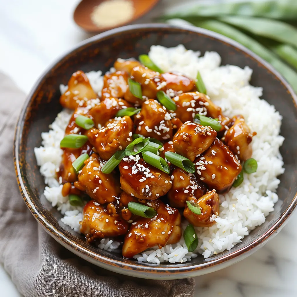 A bowl of chicken and rice.