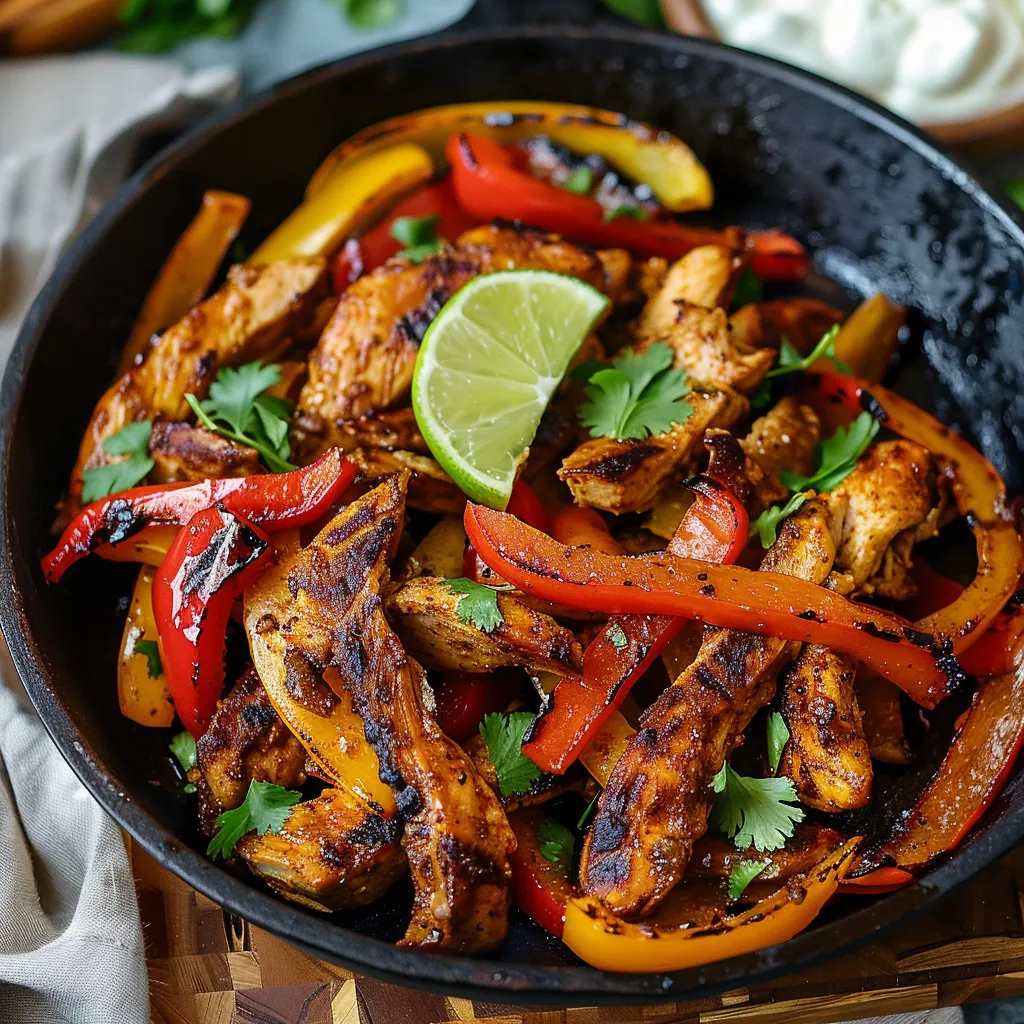 A bowl of food with peppers and lime.