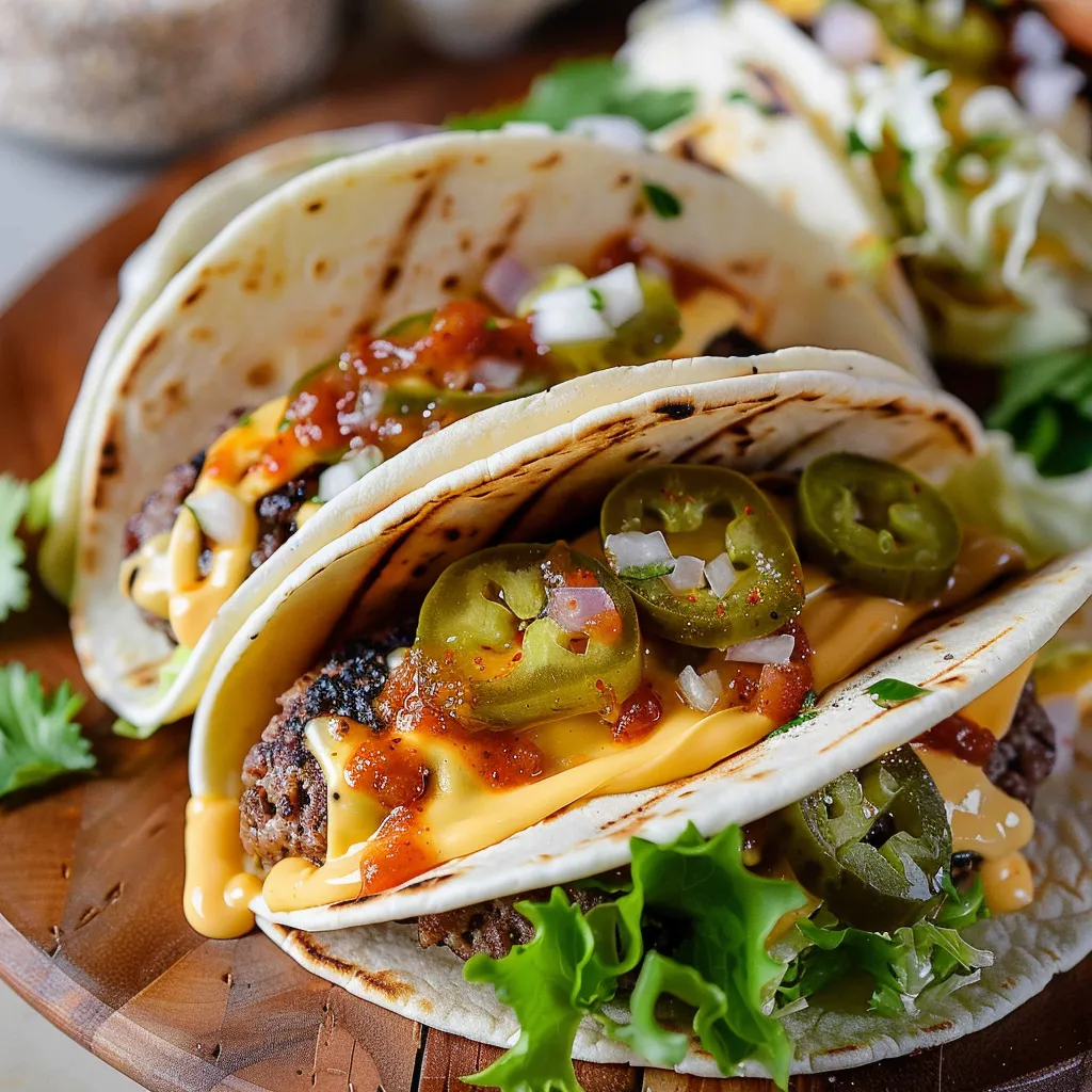 A plate of tacos with meat and jalapenos.