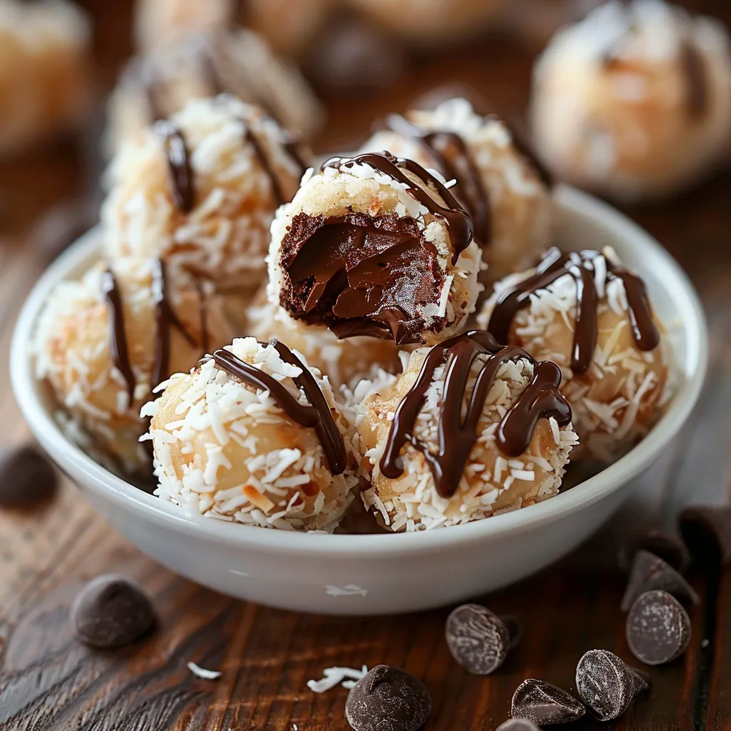 A bowl of chocolate covered balls.