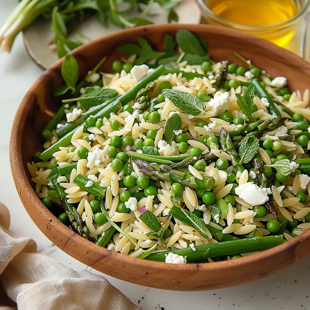 A bowl of rice, peas, and mint.