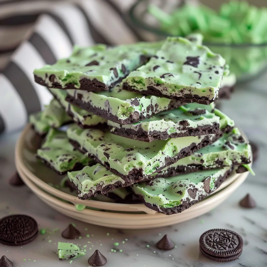 A plate of chocolate and green cake.