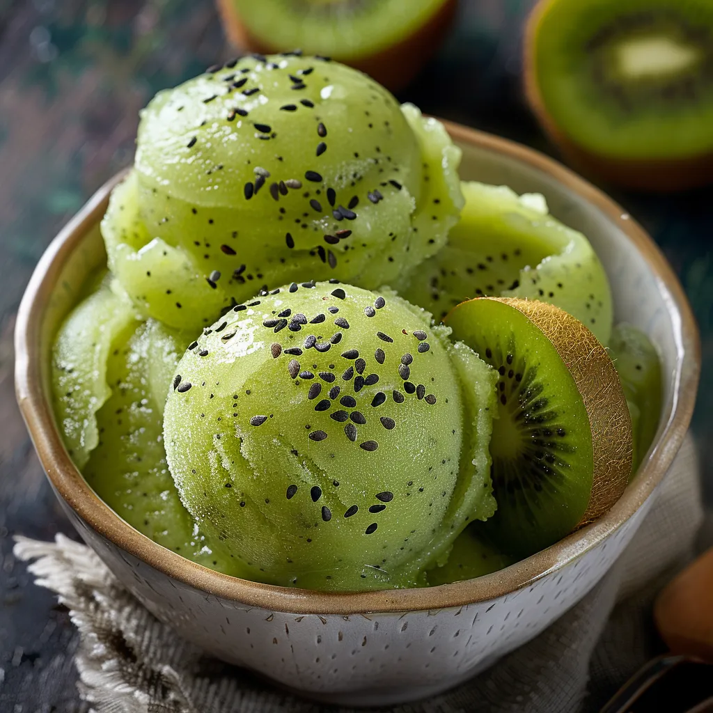 A bowl of kiwi fruit with green and brown spots.