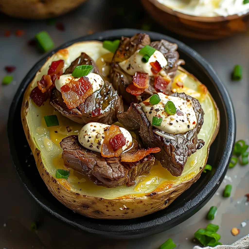A plate of meat with bacon and cheese on top.