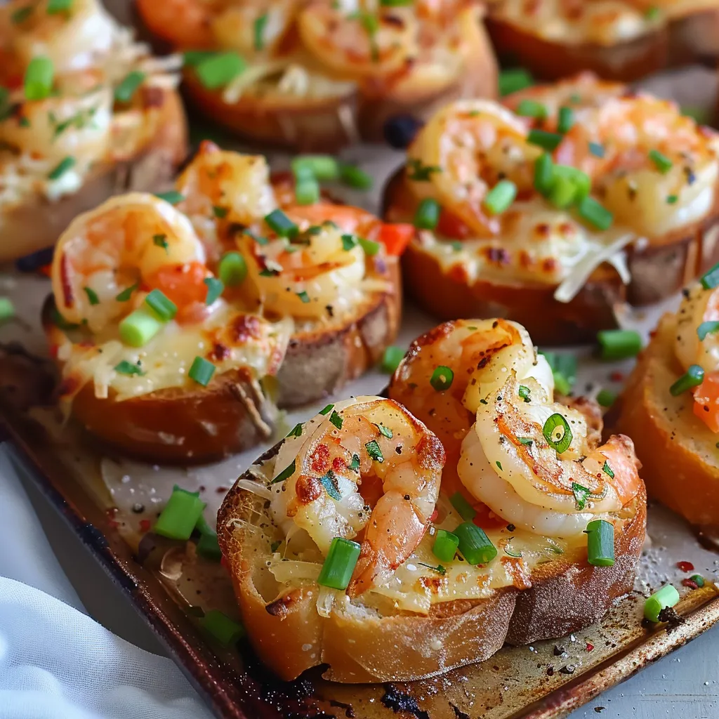 A tray of shrimp and cheese stuffed bread.