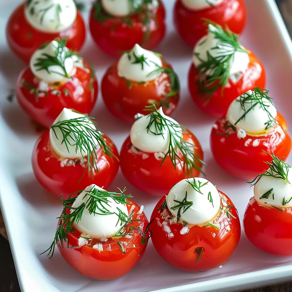 A plate of tomatoes with white cheese on top.