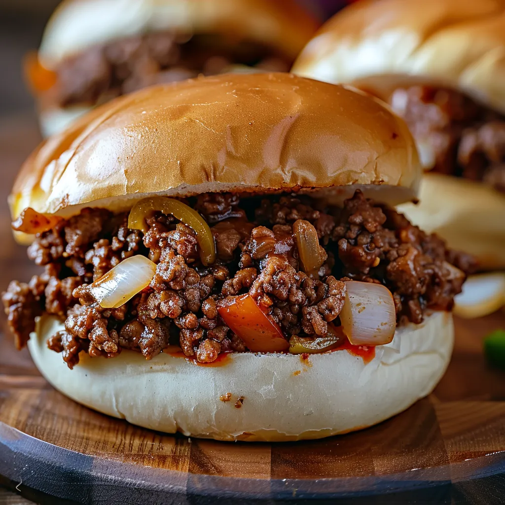 A burger with onions and meat on a bun.