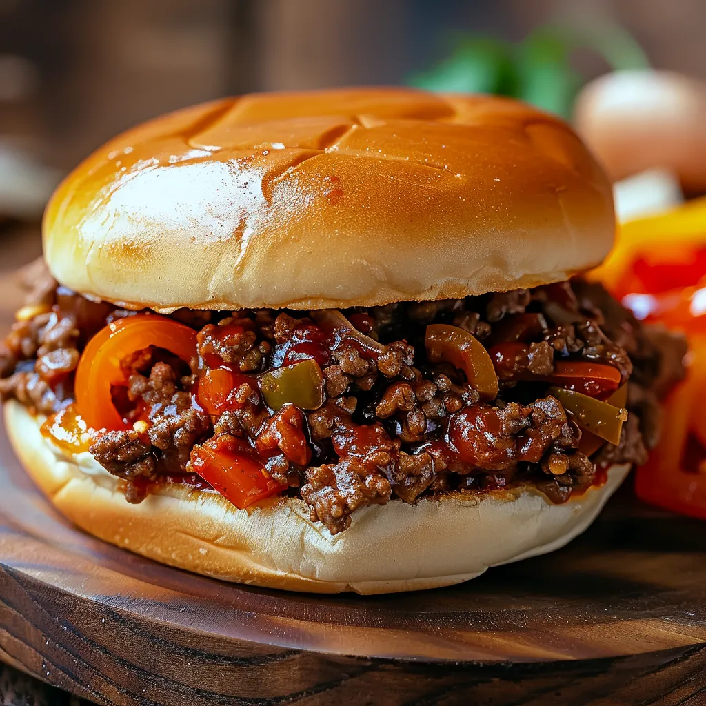 A hamburger with tomatoes and onions.