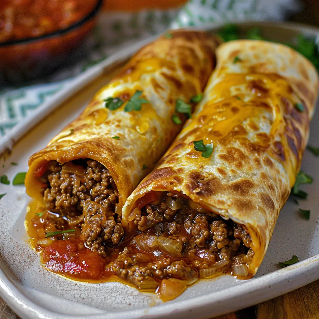 A plate of food with a burrito on it.