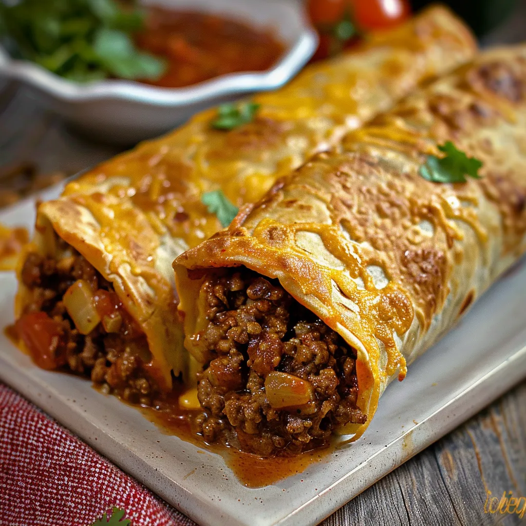 A plate of food with a burrito and a bowl of salsa.