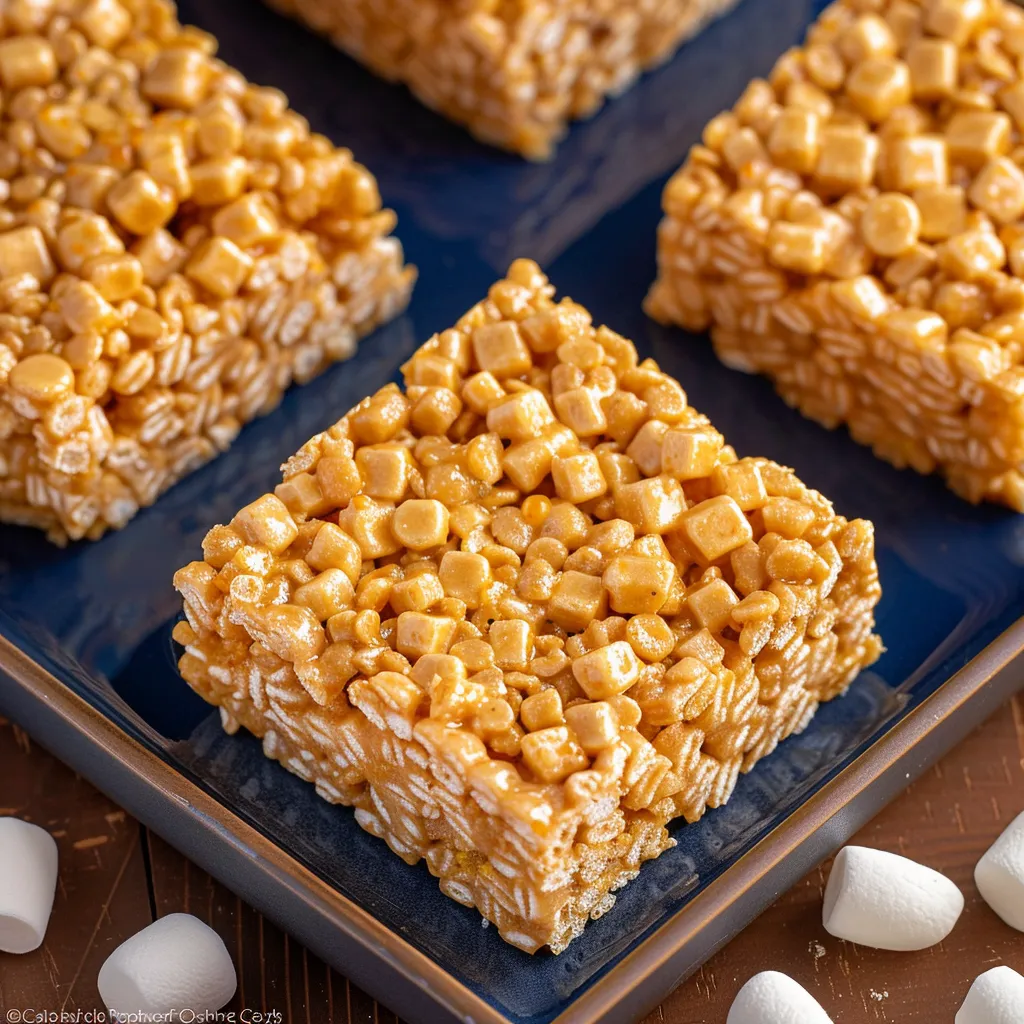 A square of candy on a blue plate.