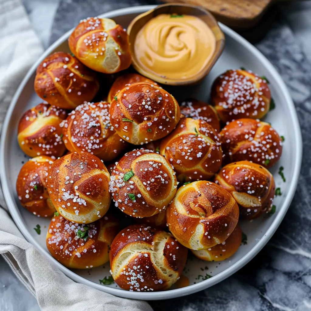 A bowl of bread with a dipping sauce.