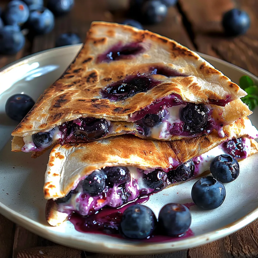 A slice of blueberry cheese cake on a plate.