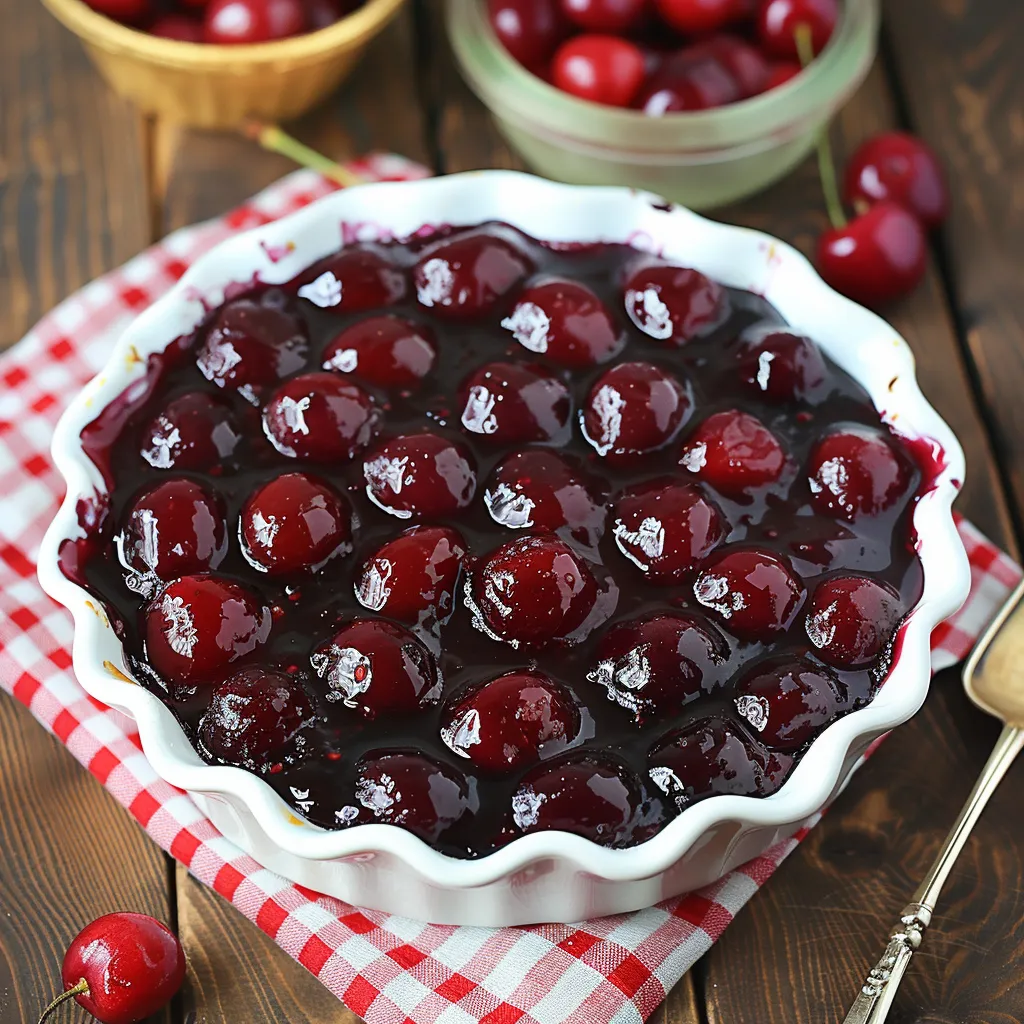 A pie with cherries in it.