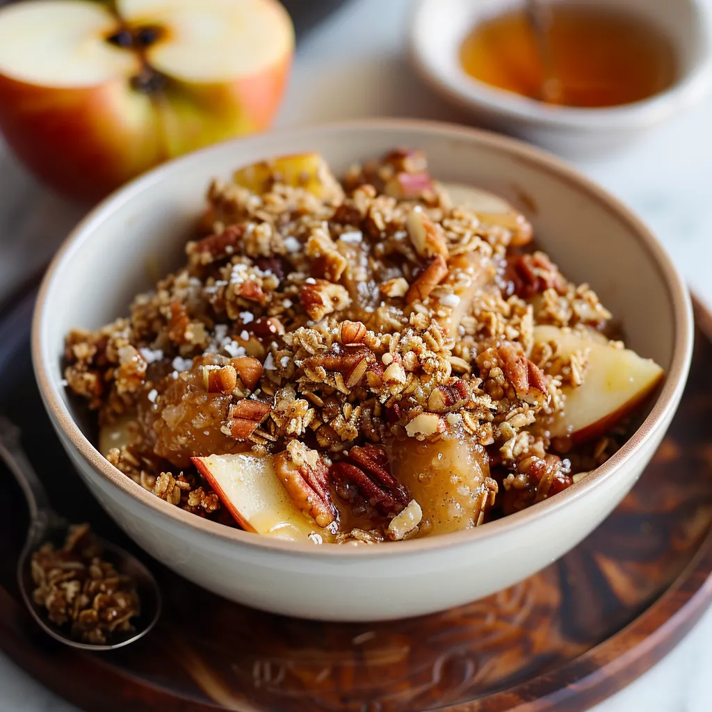 A bowl of granola with a spoon in it.