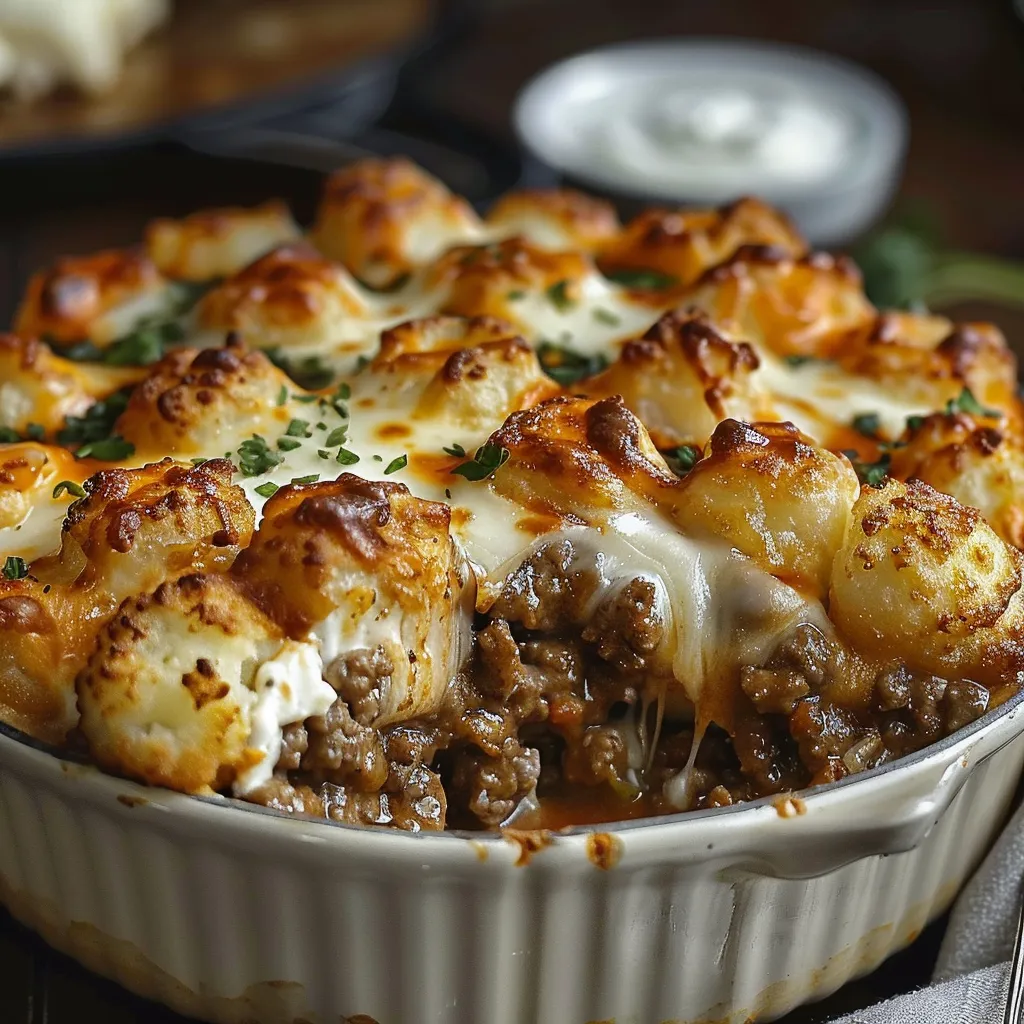A white bowl with a casserole in it.