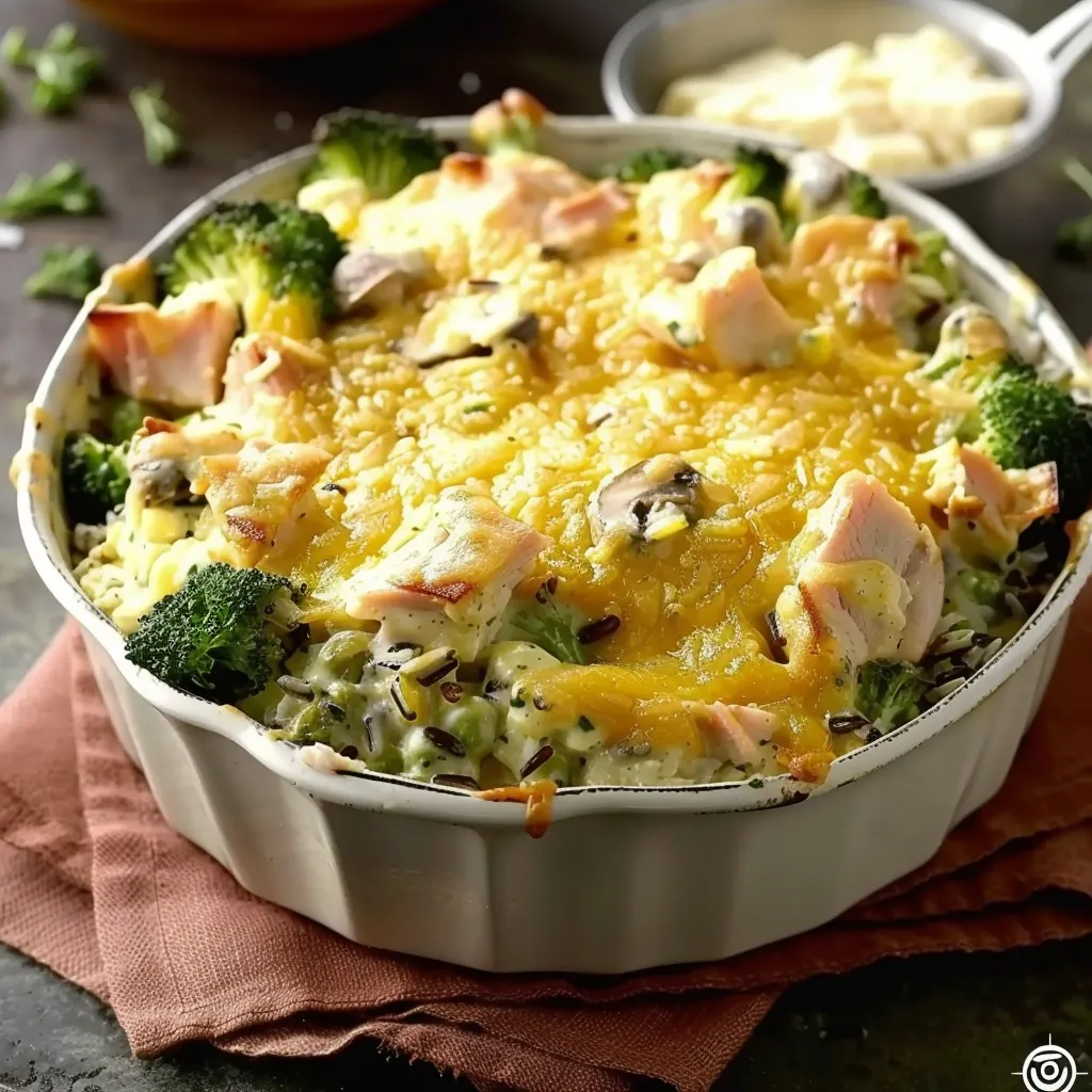 A dish with broccoli and chicken.