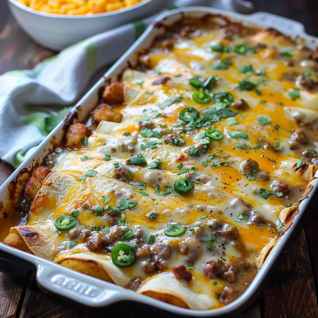 A pan of food with a white cloth on the side.