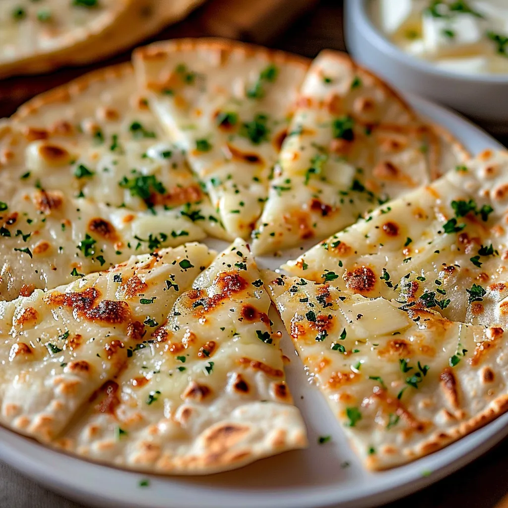 A slice of pizza with cheese and herbs.
