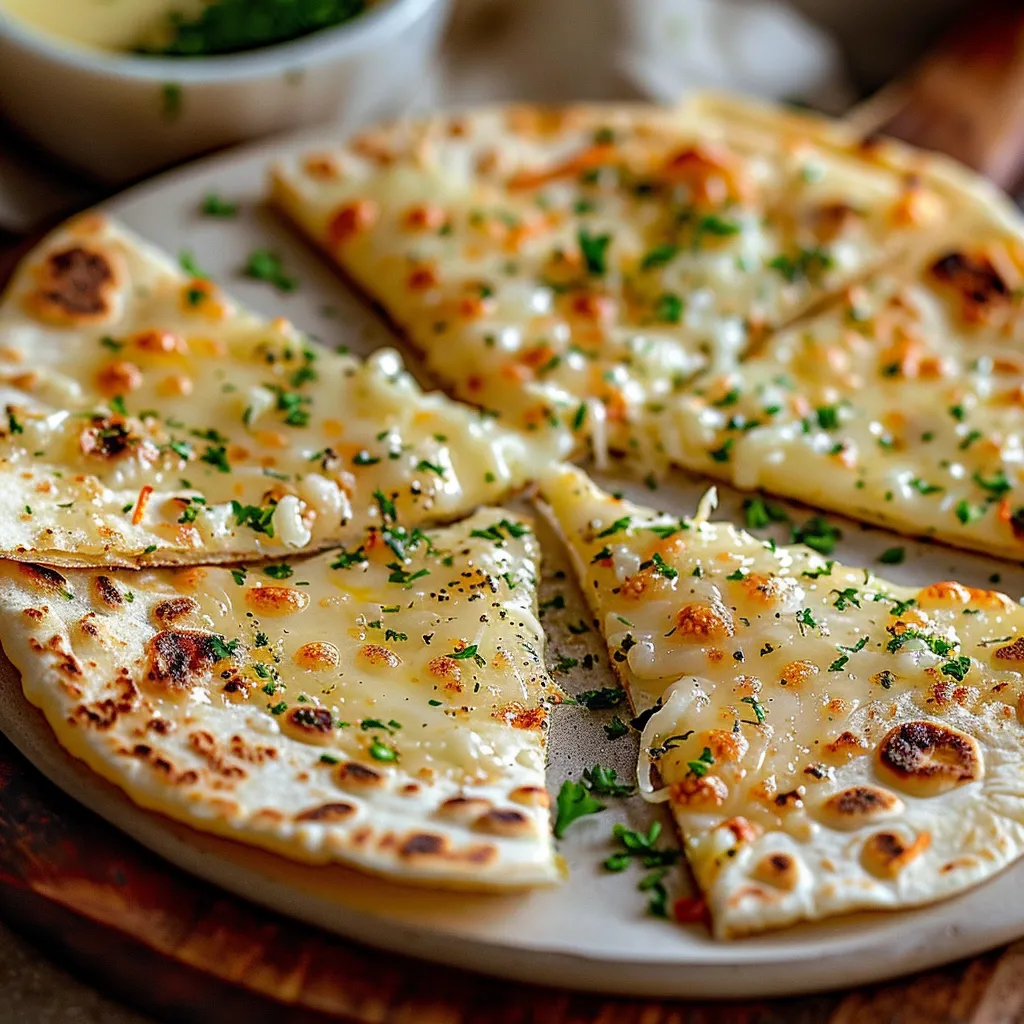 A slice of pizza with cheese and herbs.