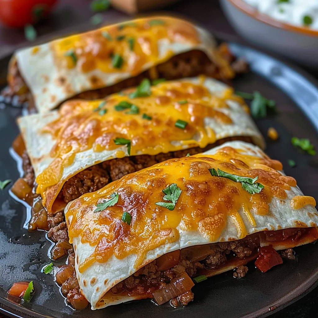 A plate of food with meat and cheese.