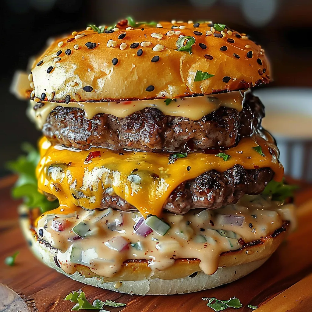 A large hamburger with lettuce and cheese.
