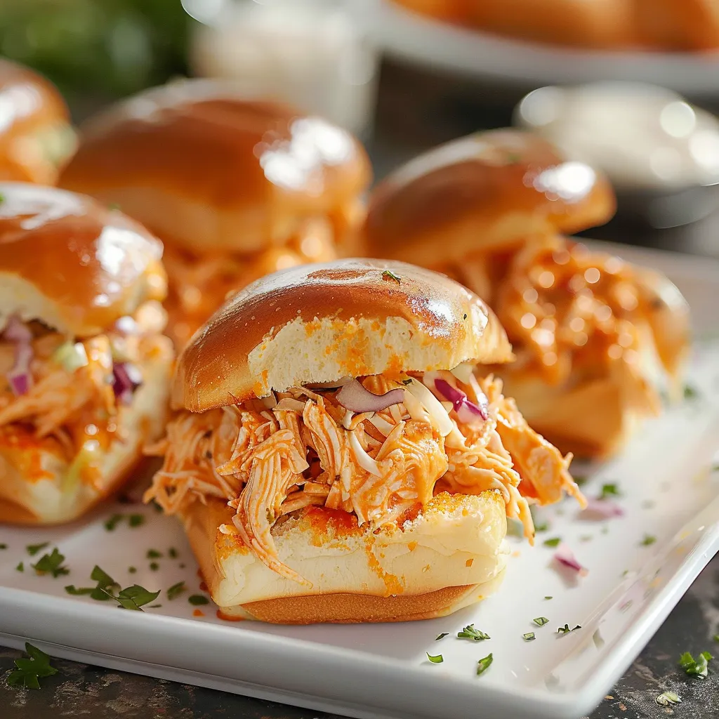 A plate of sandwiches with meat and sauce.