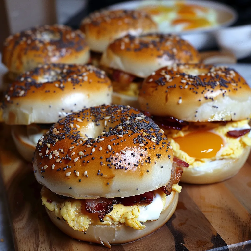 Bacon and egg bagels.
