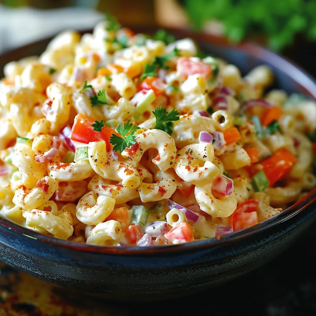 A bowl of macaroni and cheese.