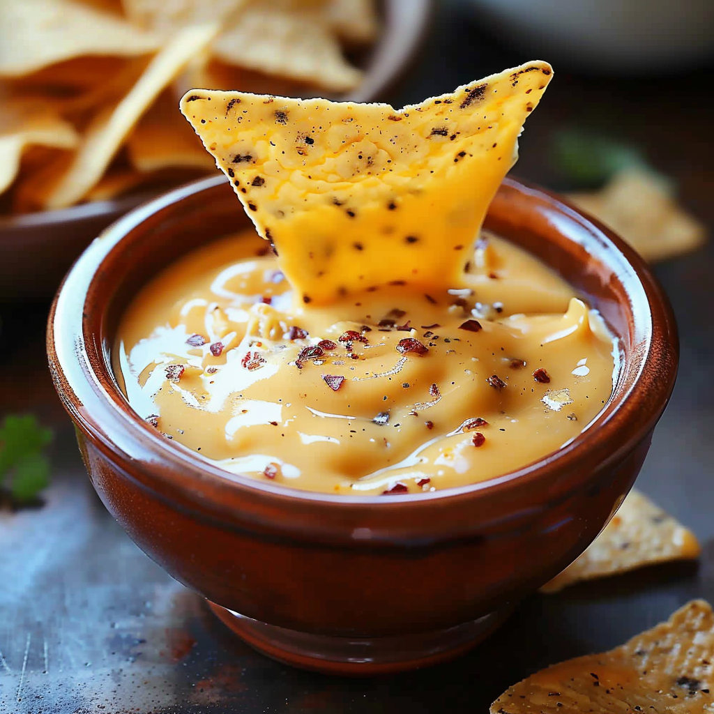 A bowl of salsa with a tortilla chip sticking out.