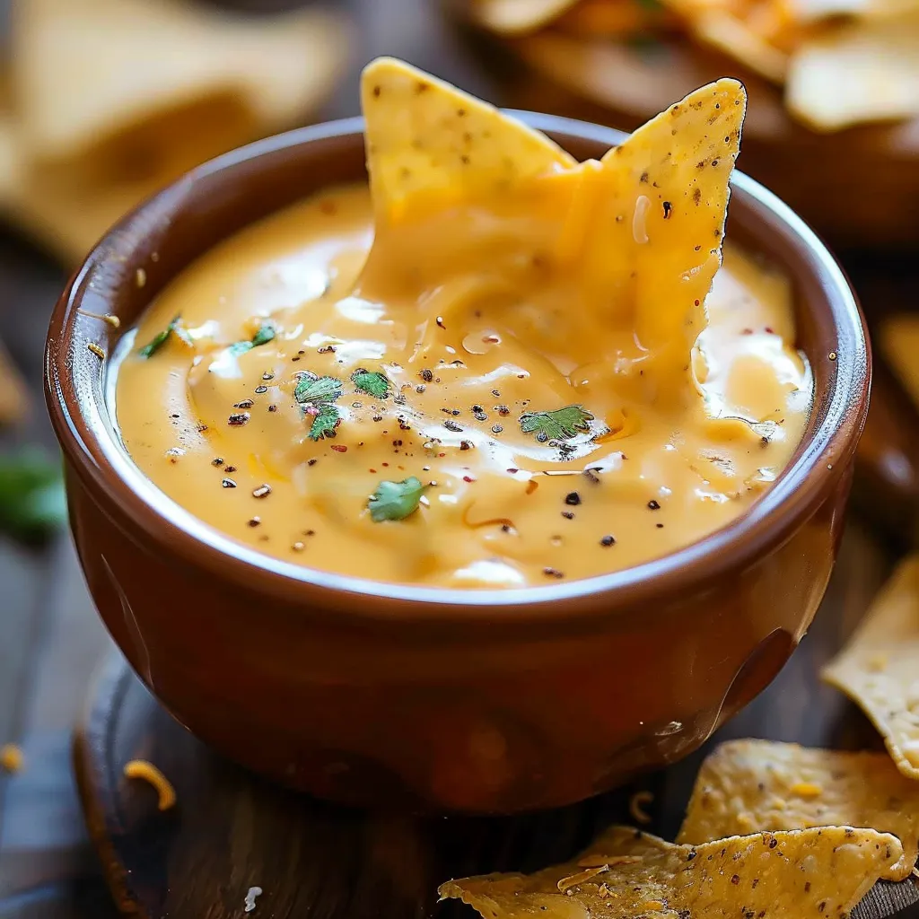 A bowl of soup with a tortilla chip on top.