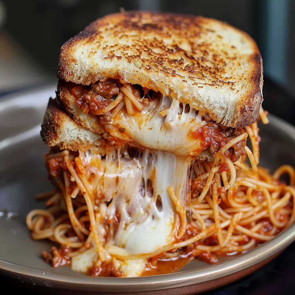 A plate of spaghetti with meat sauce.