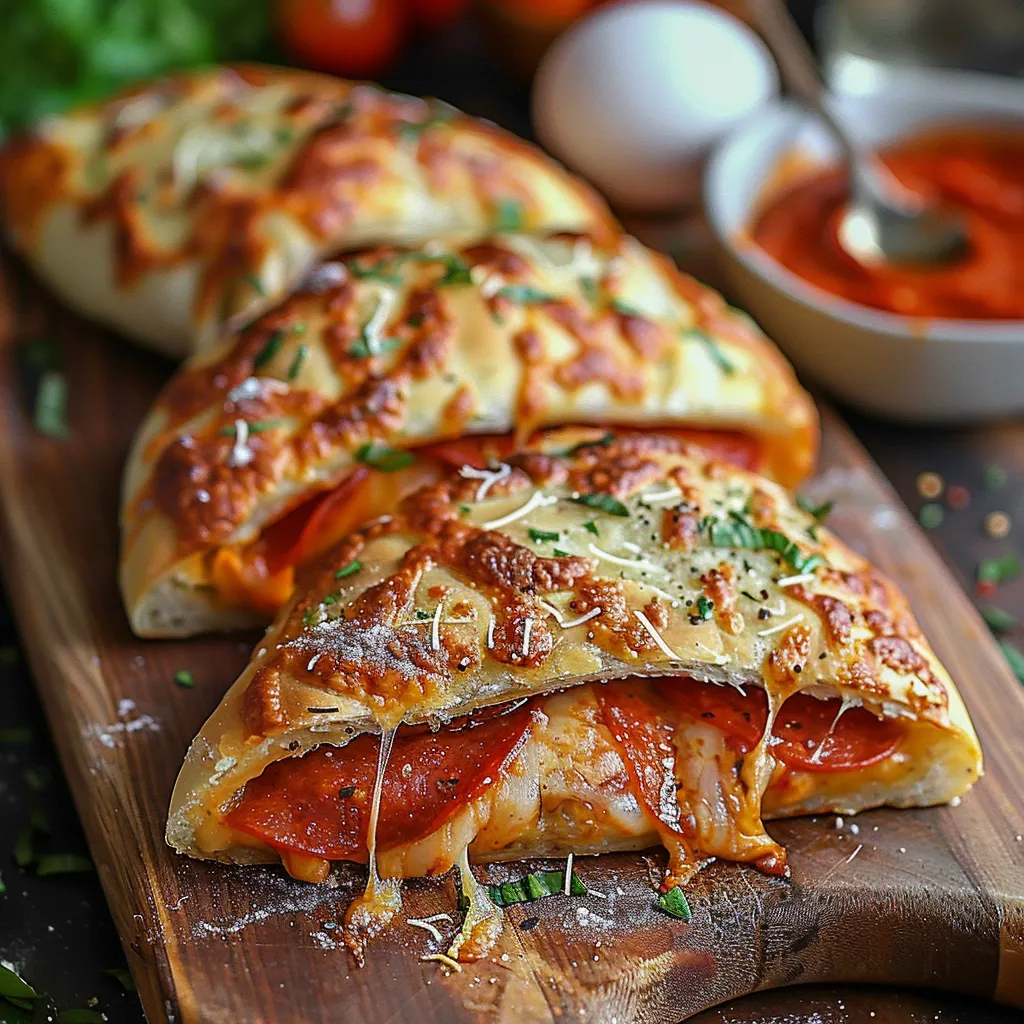 A pizza with cheese and tomatoes on a wooden board.