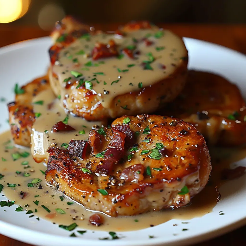 A plate of meat covered in gravy.