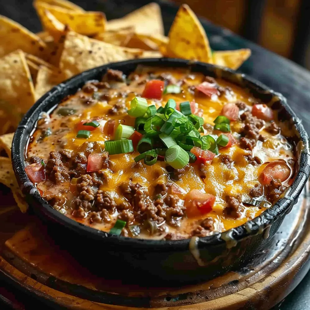 A bowl of chili with chips.
