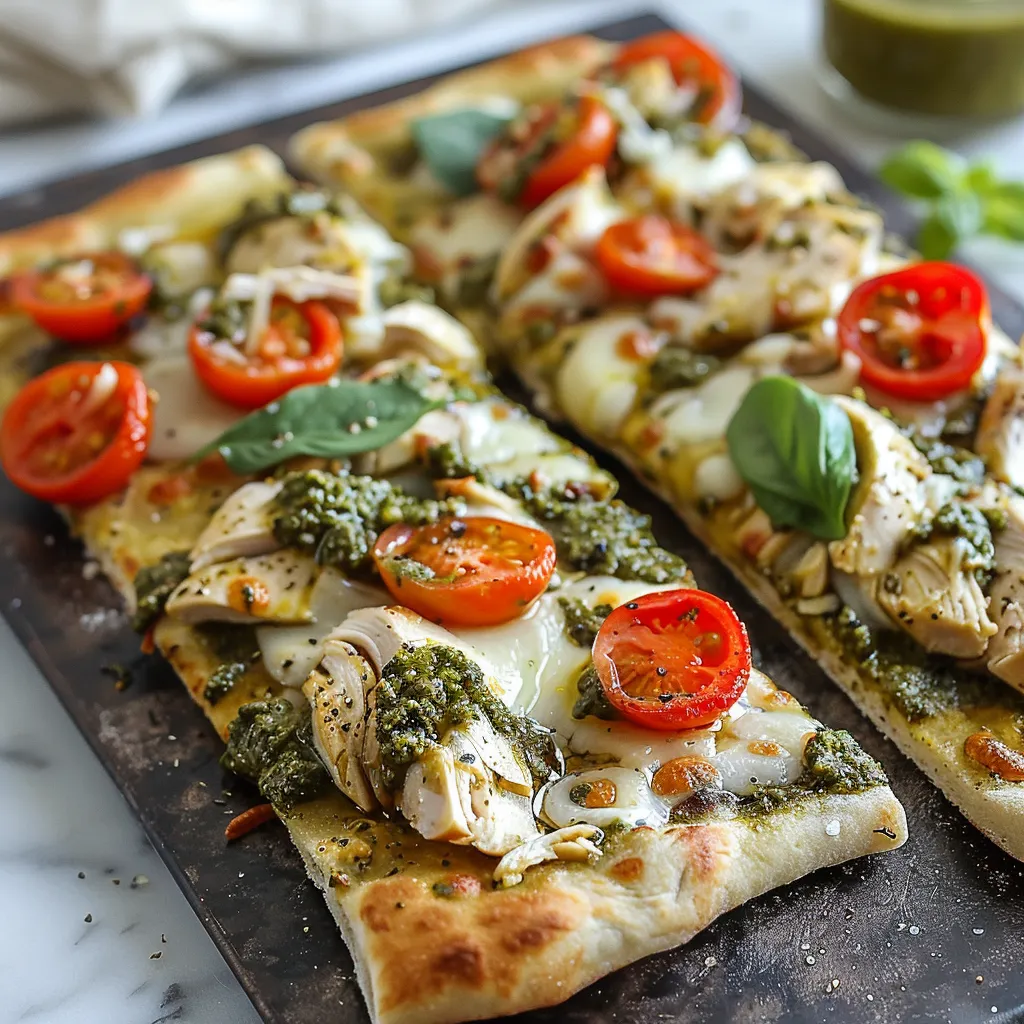 A pizza with tomatoes and spinach on it.