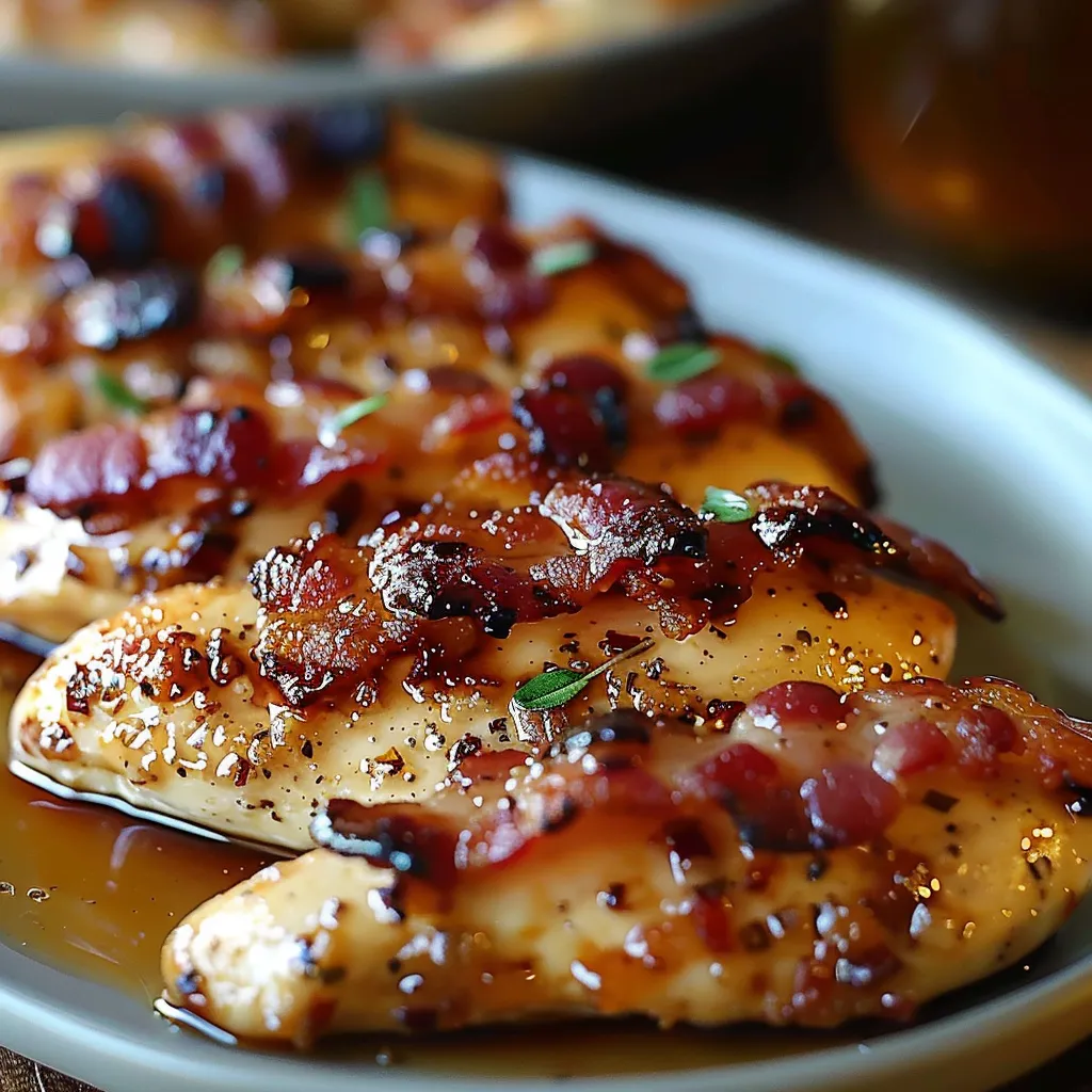 Bacon wrapped chicken with bacon on top.