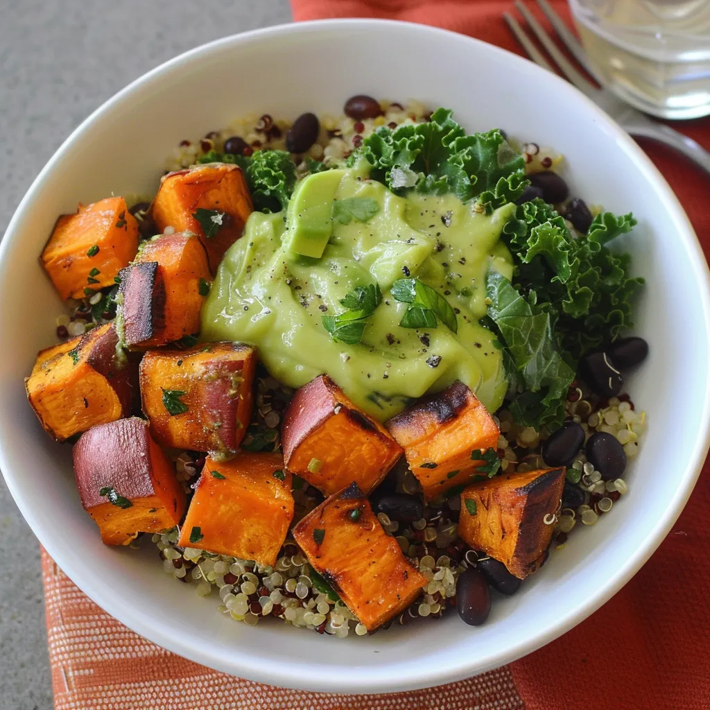 A bowl of food with a fork and knife.