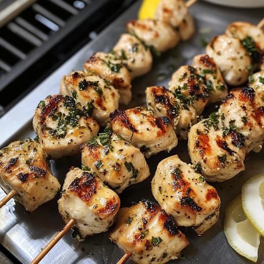 Garlic Parmesan Chicken Kebabs.